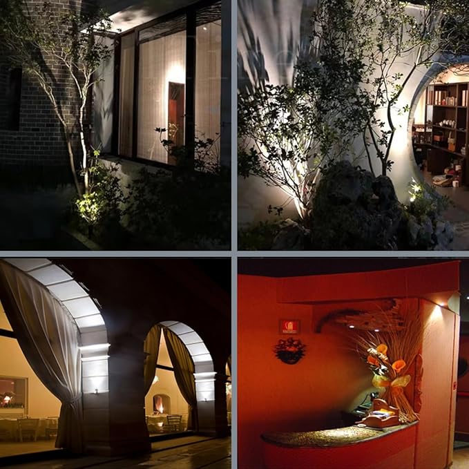 LED Landscape Spotlights- Mini Anti-Glare, 3W 12V-24V DC, IP67 Waterproof Garden Lights,Outdoor Decorative Lamps,Warm White 3000K, Black