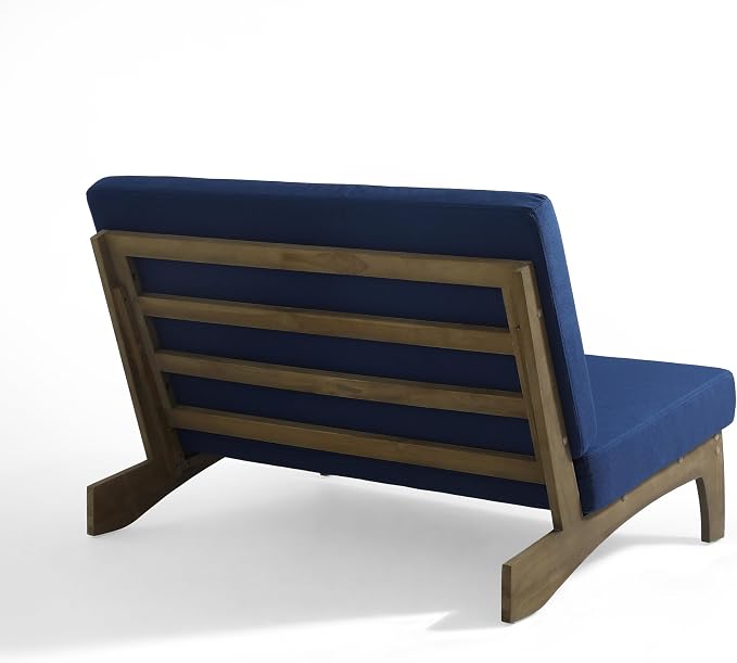 Pia Ricoo 1-Piece Patio Furniture Set, Outdoor Loveseat with 4.5-Inch Thick Cushions, All-Weather Outdoor Sofa for Backyard, Deck, Lawn - Navy