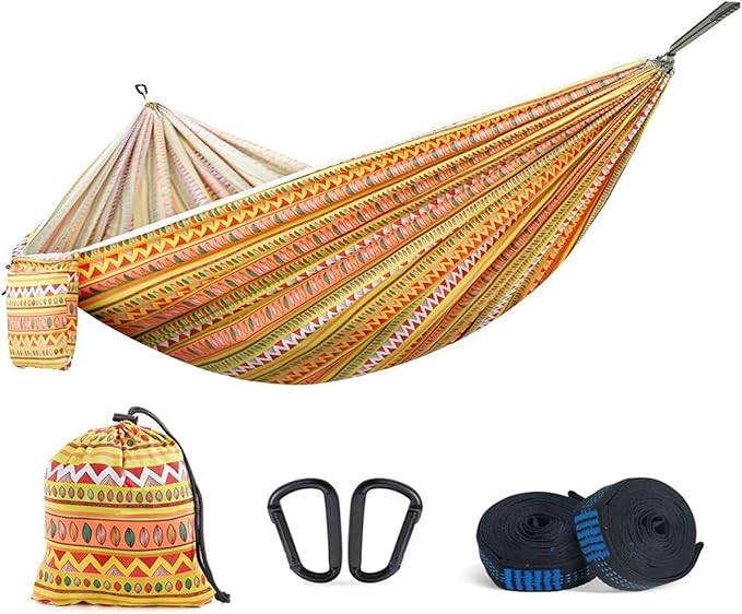 Portable Outdoor Garden Hammocks Double Travel Camping Sleeping Hanging Hammock Swing Nature Hike(Style A)