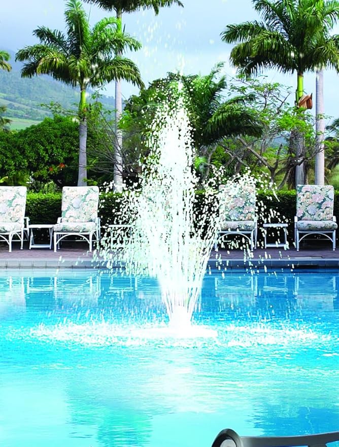 SWIMLINE HYDROTOOLS Floating Pool Fountain – Soothing Water Feature for Pools & Ponds, Easy to Install, UV-Resistant, Triple Tier, Grecian Floating Design, White