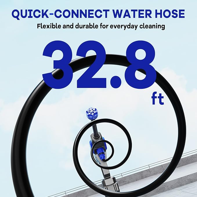 Portable Handheld Cleaning Tool, Lightweight Compact Spray Tool with 6-in-1 Nozzle for Car Patio Window Garden Outdoor Use and Daily Home Maintenance, Blue