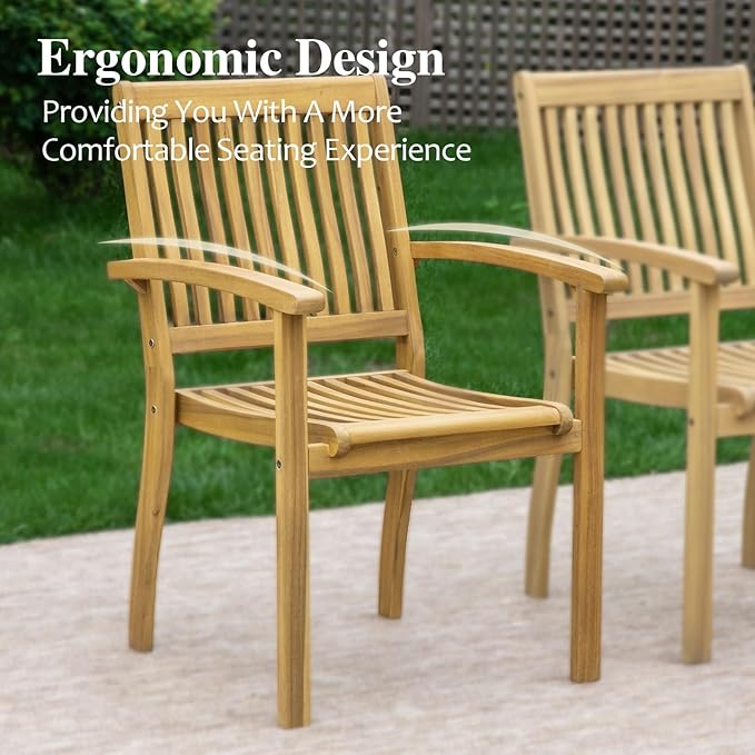 HERA'S HOUSE 9 Pieces Outdoor Dining Set, Wooden Patio Table and Chairs, Rectangular Expandable Acacia Wood Table Chairs Set for Backyard Garden Lawn Deck