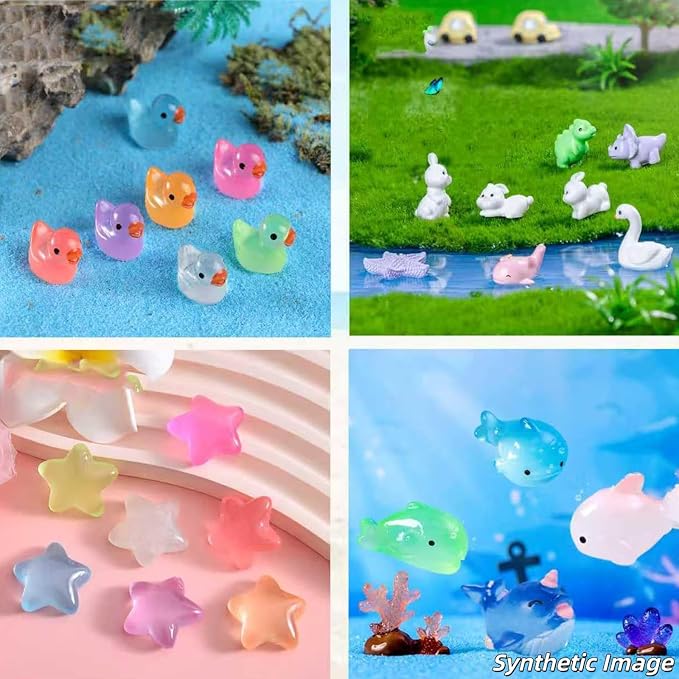 150 Pcs Mini Resin Animals Figurines, Mixed Tiny Resin Figures Bulk Fairy Garden Décor Micro Landscape Ornaments Dollhouse Craft Accessories DIY Slime Charms for Christmas Halloween Fillers Stuffers