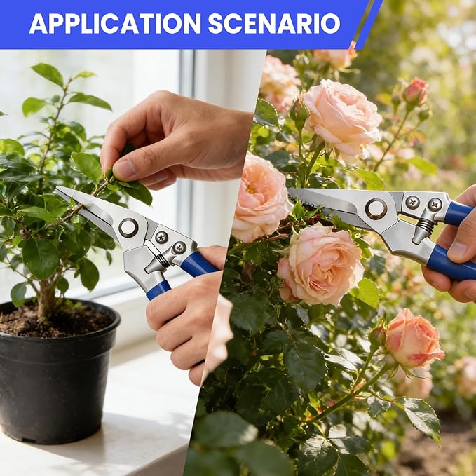 Garvee 2 Pack Pruning Shears for Gardening, Trimming Scissors Set Garden Shears Branch Cutter Garden Bypass Lopper and Tree Trimmer Tree Pruner Garden Shears for Gardening