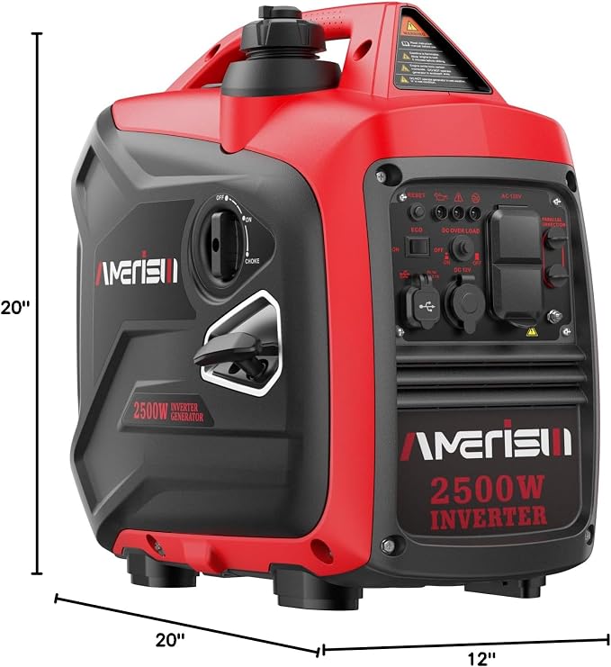 AMERISUN 2500W Inverter Generator, Ultra Quiet Small Generator for Camping, RV