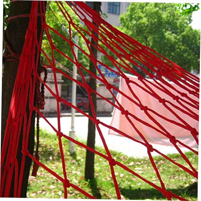 Nylon Camping Hammock Mosquito Net Portable Swing Bed for Outdoor Leisure Hiking Hunting Red
