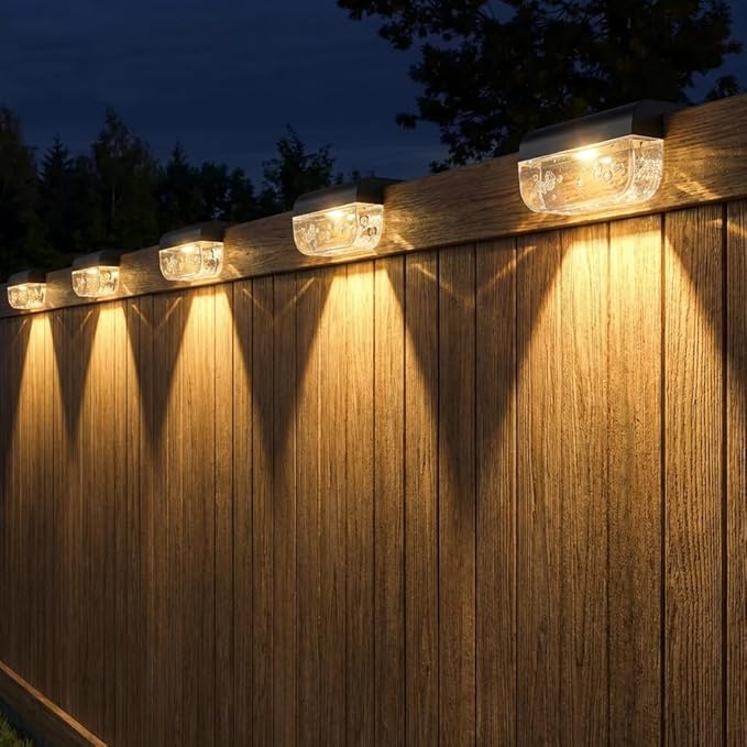 Eyrosa Solar Deck Lights 16 Pack, Solar Lights Outdoor Waterproof for Outside, Stairs, Step, Fence, Yard, Garden, Patio, Pool, Railing (Warm White)