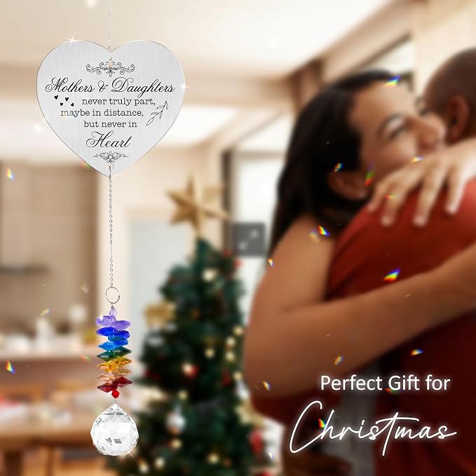 Aluminum Ornament Suncatcher - Christmas Mother's Day Birthday Gift for Women - Mothers and Daughters Keepsake - Heartfelt Gifts for Mom, Grandma, Nana, Mama, Daughters, Granddaughters
