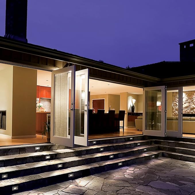 WAC Landscape Lighting, LEDme 120V LED Horizontal Indoor and Outdoor Step and Wall Light 3000K Built-in LED in Brushed Nickel