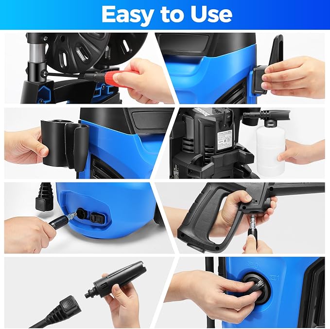 4800PSI Electric Pressure Washer 2026 New 4.0GPM Potable Power Washer with 33FT Pipe, 4 Nozzles, Best for Home/Cars/Fences/Windows, Blue