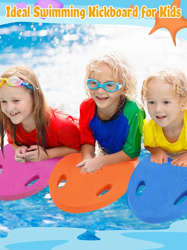 Swimming Kickboard for Kids - Swimming Training Aid Kickboard with Handrail Hole, Practising Swimming Kickboard for Beginners, Safety Swim Board Auxiliary for Children Summer Pool Party