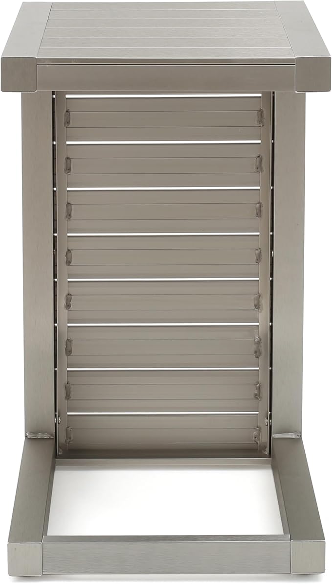Christopher Knight Home Cape Coral Aluminum C-Shaped End Table, Silver