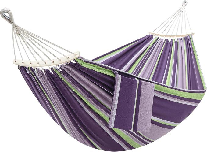 GAFETE Double Hammock for Outside with Tree Straps, Replacement for Stand(Ranquility Purple, Medium)