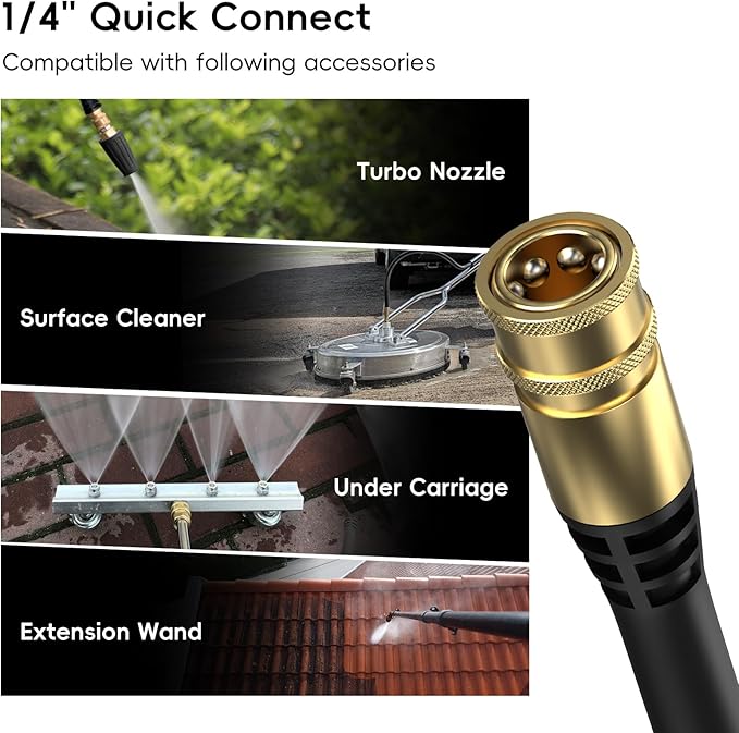 2026 Upgraded Pressure Washer, Portable Power Washer, 4 Quick-Connect Nozzles, High Pressure Cleaner for Car Washing, Driveway, Patio, Deck, Bright Green