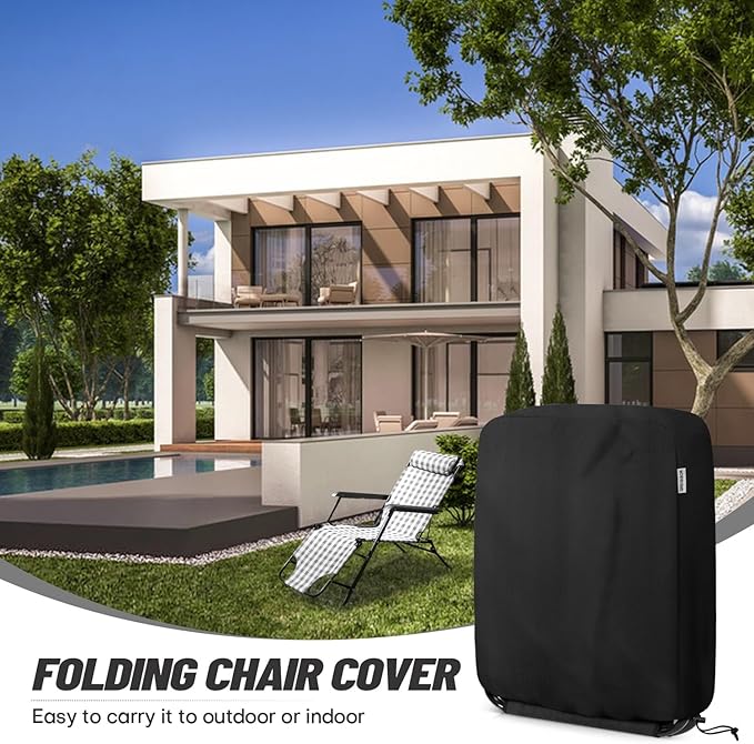 Outdoor Zero Gravity Folding Chair Cover 420D Waterproof Folding Lawn Lounger Recliner Chair Covers Patio Furniture Covers 28 x 43 Inch