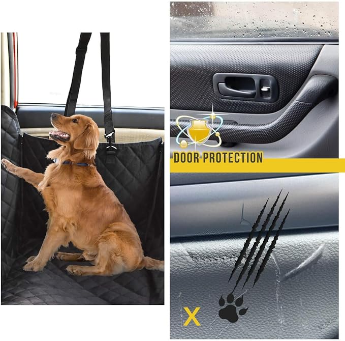 Dog Car Seat Cover for Mercedes-Benz GL SUV (X166) 2012 2013 2014 2015 2016, Foldable Back Seat Extender, Hair-Resistant, Anti-Scratch, Travel Hammock Bed with Mesh Window Storage Accessories