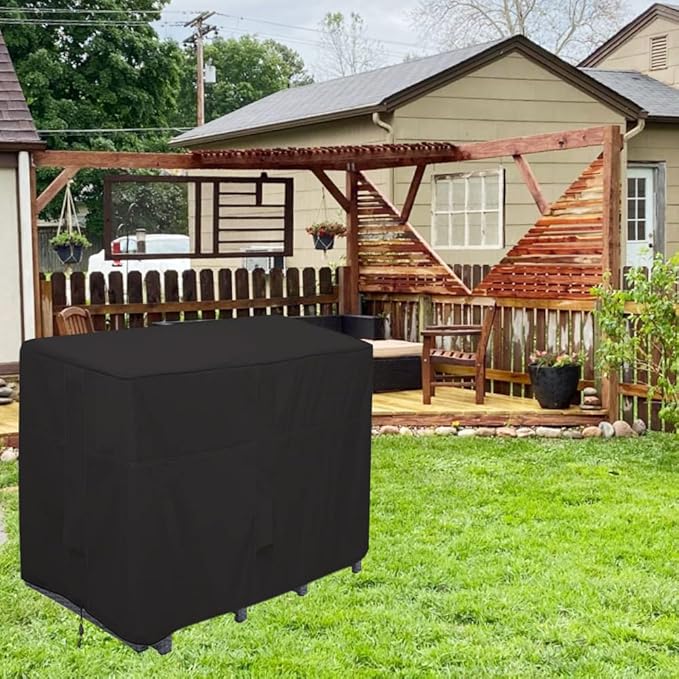 Outdoor Bar Height Dining Set Cover Heavy Duty Waterproof Patio Dining Set Cover for Rectangular 4 - Person 48'' Long Bar Height Dining Set