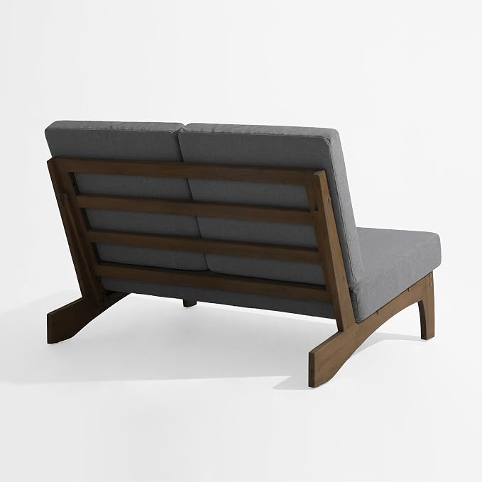 Pia Ricoo 1-Piece Patio Furniture Set, Outdoor Loveseat with 4.5-Inch Thick Cushions, All-Weather Outdoor Sofa for Backyard, Deck, Lawn - Gray (Split Back)