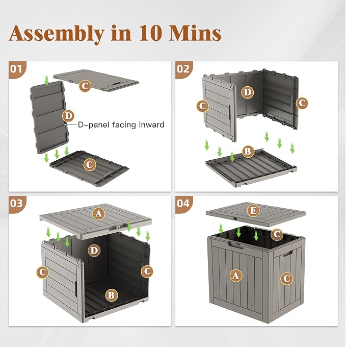 Outdoor Storage Box 22 Gallon, Deck Box Waterproof, Small Storage Bins with lids, Weatherproof Resin Lockable Storage for Secure Package Deliveries & Indoor Storage in Garden or Patio, Yard
