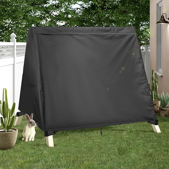 Porch Swing Cover 63 Inch Waterproof 600D Oxford Hanging Outdoor Swing Cover All Weather Protected Swing Covers for Outdoor Furniture (Black, A-Frame 72L x 55W x 67H inch)