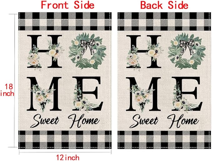 wyooxoo Spring Summer Flower Garden Flag 12x18 Inch Double Sided Vertical Welcome Garden Flag Outside Farmhouse Yard Outdoor Decoration (J)
