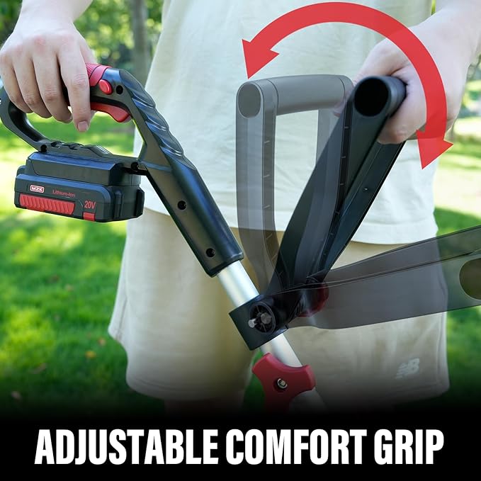 MZK 20V 12'' Cordless String Trimmer, Auto Line Feed Weed Trimmer, Lawn and Garden Edger Comes with 8 Replacement Spools, 2 * 4AH Battery and Charger Included, ST12D07Y