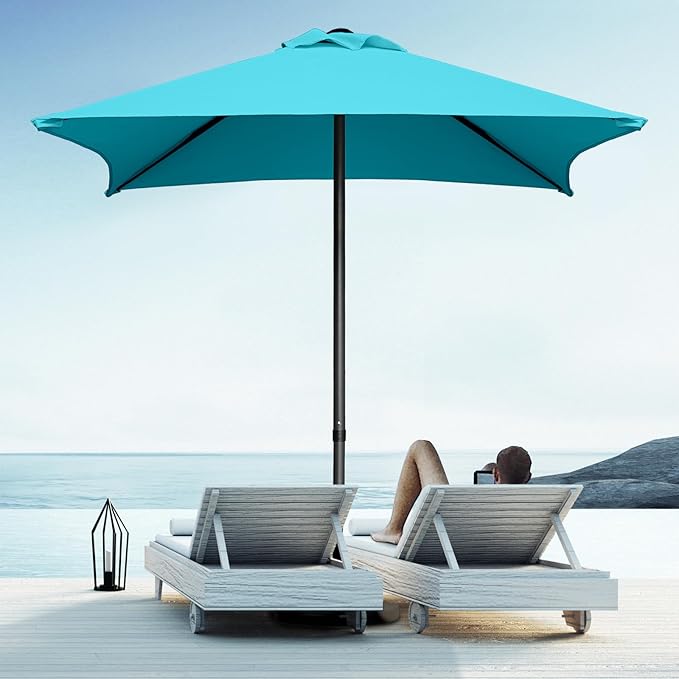 4.9ft Mini Square Patio Umbrella - UV 50+ Waterproof & Easy Setup | Outdoor Table Umbrella for Deck, Balcony, Garden, Lawn, Backyard, Market