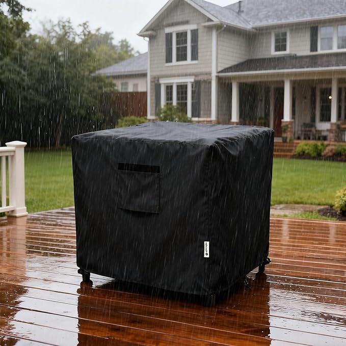 Patio Ottoman Cover,32W x 32D x 18H inch,Waterproof Square Patio Small Side Table Cover,Suitable for 3-Piece Outdoor Wicker Patio Bistro Set Side Table