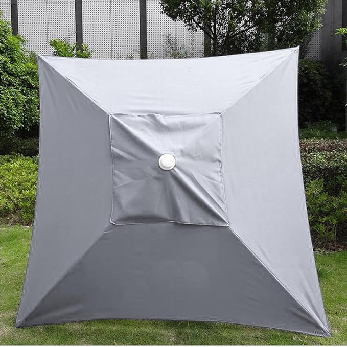 DULRLLY 6.6 x 6.6 Ft Square Umbrella Replacement Cover Patio Umbrella Replacement Canopy for 4 Ribs Umbrella Top Replacement Waterproof Outdoor Umbrella Fabric Replacement for Garden Umbrellas