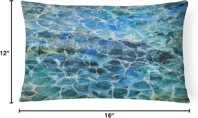 Caroline's Treasures BB5360PW1216 EEL Under Water Canvas Fabric Decorative Pillow Machine Washable, Indoor Outdoor Decorative Pillow for Couch, Bed or Patio, 12HX16W