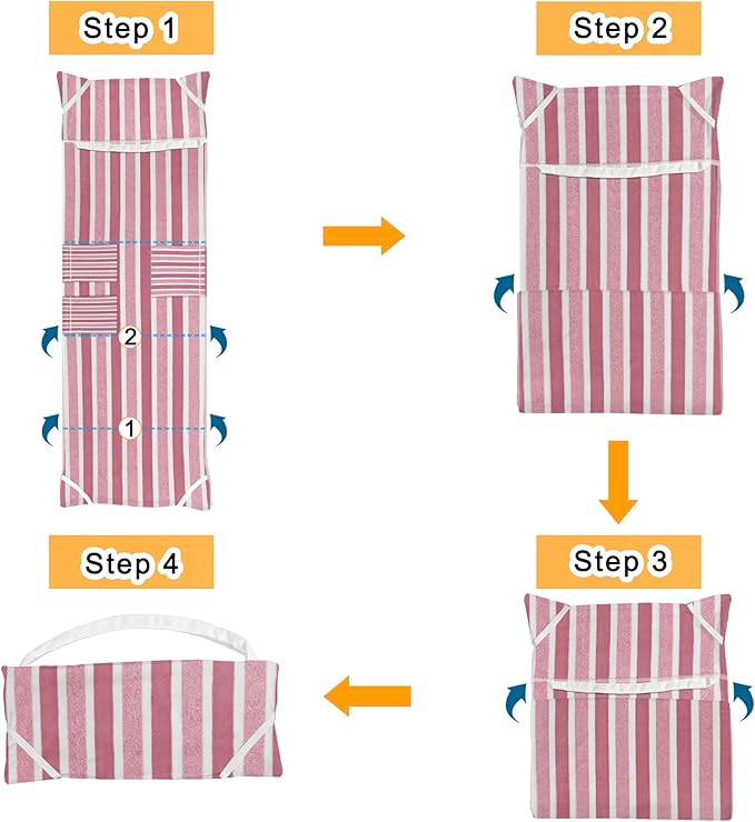 Lounge Chaise Chair Towel Cover, Pack of 2,Ultra Plush & Absorbent Micro Fleece Towel Cover for Pool,Beach,Outdoor(Garden, Courtyard) | Faster Drying,Non-Slip, 2 Side Pockets | 85" x 30"-Pink
