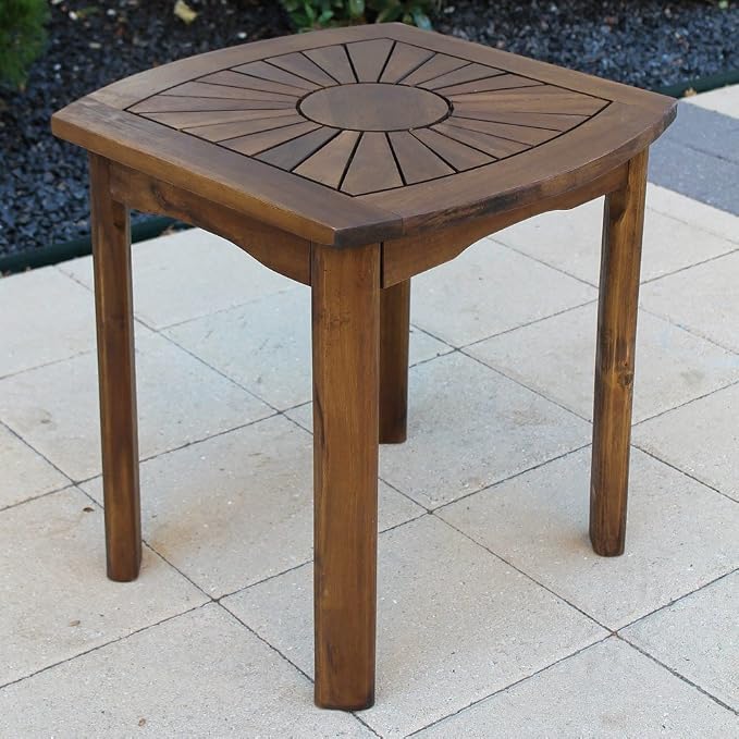 International Caravan Furniture Piece Sun Burst Square/Round Side Table