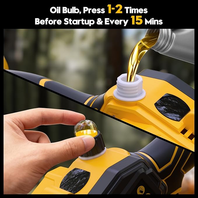 Mini Chainsaw Cordless for Dewalt 20V MAX Battery,8-Inch and 6-Inch 2-IN-1 Brushless Chainsaw with 750W Brushless Chain saw - 24.6FT/S Cutting, 4000RPM, for Wood Cutting(Battery Not Included) (Yellow)