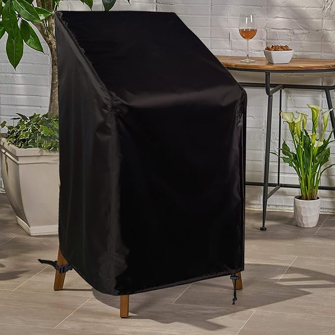 Zipper Stacking Chair Cover 420D, Quick Installation Patio Chair Cover, Outdoor Patio Furniture Covers for Stacked Chairs, Outdoor Lawn Dining Chair Covers with Zipper 2 Pack