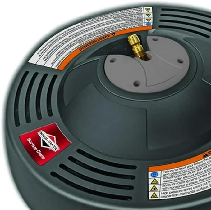 Briggs & Stratton 14 inch Rotating Surface Cleaner for Gas Pressure Washers with Quick Connect Wands and Dome Shape Cover, Black