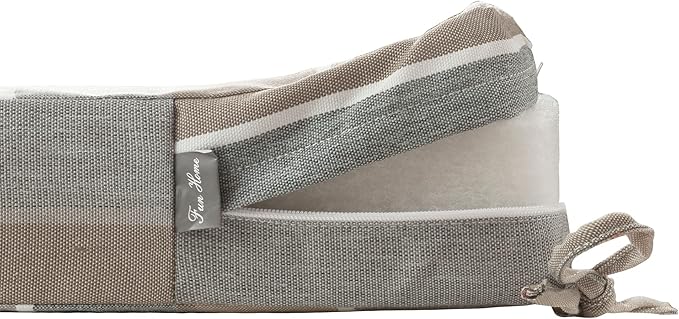 FUNHOME Outdoor Bench Cushion Cover 45 x18 x 3 inch,Water Resistant Cover with Zipper&Ties,Fade-Resistant Slipcover,Patio Porch Swing Cushion Cover Replacement Only,No Insert(Gray Stripe)