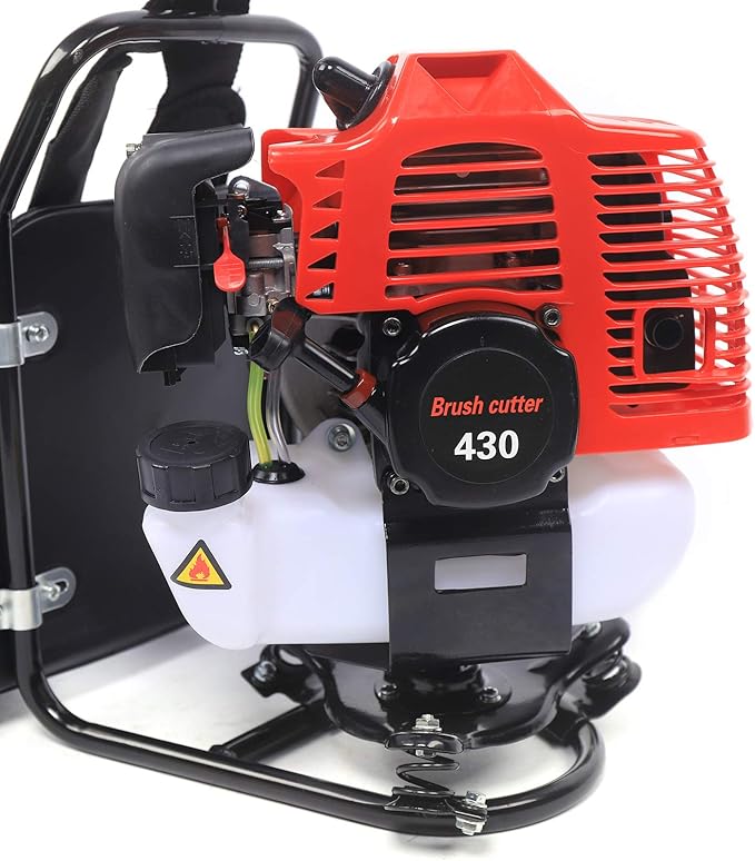 3-in-1 Gas Powered Weed Wacker, 1.7HP 43CC Backpack Grass Trimmer with Spring Shock Absorbers, 2-Stroke Backpack Lawn Edge Cutter for Farmland Weeding, Harvesting, Clearing