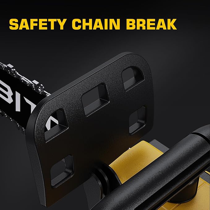 BITOON 12-Inch Chainsaw with 2PCS 4.0Ah Battery and Charger, Auto-Oiler, Brushless Cordless 12" Compact Chain Saw, Portable Electric Chainsaws for Cutting Wood, Branches Yellow