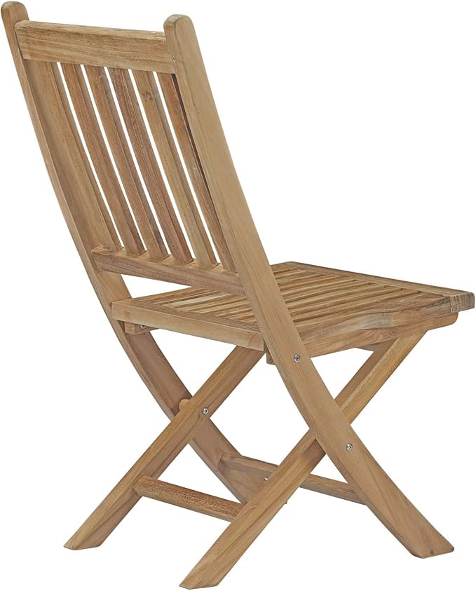 Modway EEI-3290-NAT-SET Marina Premium Grade A Teak Wood 7-Piece Outdoor Patio Dining Furniture Set, Six Folding Side Chair/One Table, Natural