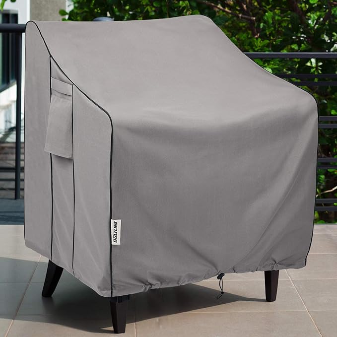 Outdoor Chair Covers Waterproof 2 Pack, Heavy Duty 600D Oxford Fabric with UV Protection, Adjustable Straps & Air Vents, Fits 35"W x 38"D x 31"H Inches Patio Armchairs, Garden Furniture