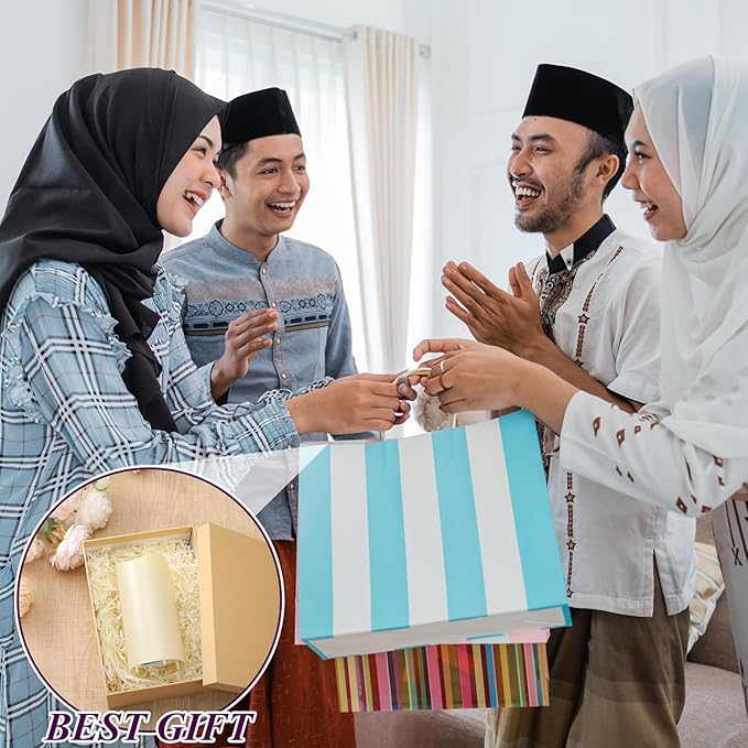 Baquler Ramadan Flameless Candles Projector Light Eid Mubarak LED Candle Battery Operated Star Moon Night Light with Remote and Timer Eid Mubarak Electric Gifts Ramadan Decoration for Home Room Decor