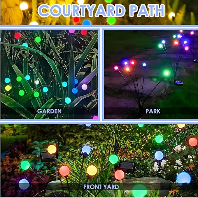 Solar LED Garden Lights - Waterproof Outdoor Decoration with Swaying Motion (8, Multicolor)