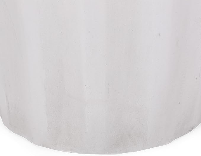 Concrete Side Table, Antique White, Round