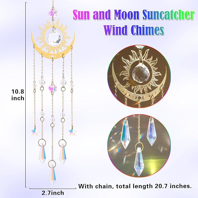 Crystal Suncatcher, Suncatchers for Windows Hanging Indoor Outdoor | Prism Rainbow Maker Home Garden Decor for Thanks Giving Valentines's and Mother's Day