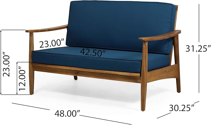 Christopher Knight Home CHRISTOPER KNIGHT HOME Willowbrook Outdoor 2pc Chat Set - Acacia Wood - Teak