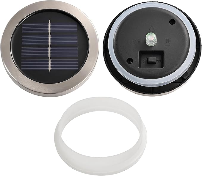 Cooo 2 Pack Gift for her him Heavy Solar Mosaic Crackle Glass Lights with Dual Solar Panels, Color-Changing RGB Lantern, Exclusive Dazzling Glass, Waterproof Outdoor Table Lamps Garden Lamp