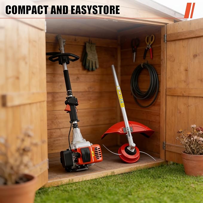 Baotree 52cc Gas Powered Pole Saws,2-Stroke Weed Eater for Tree Trimming, 3 in 1 Gas Brush Cutter,Carb Compliant Lawn Equipment, Quick Start Grass Cutter