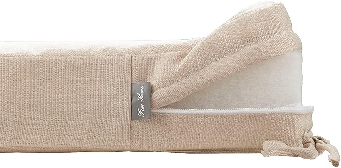 FUNHOME Outdoor Bench Cushion Cover 54 x18 x 3 inch,Water Resistant Cover with Zipper&Ties,Fade-Resistant Slipcover,Patio Porch Swing Cushion Cover Replacement Only,No Insert(Antique Beige)