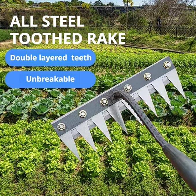 Iron Rake for Gardening and Weeding,Detachable Gardening Hand Weeder Tool,2025 New Manganese Steel Manual Weeder Claw Remover Tool Weed Puller Tool Weeding Tools for Yard and Garden