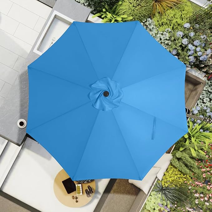 MASTERCANOPY Patio Umbrella 9 ft Replacement Canopy for 8 Ribs-Sky Blue Canopy Only